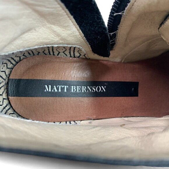 Matt Bernson Side Zip Ankle Booties Grey & Black Suede 3" Heel Urban Cowgirl 9.5 - Picture 7 of 9